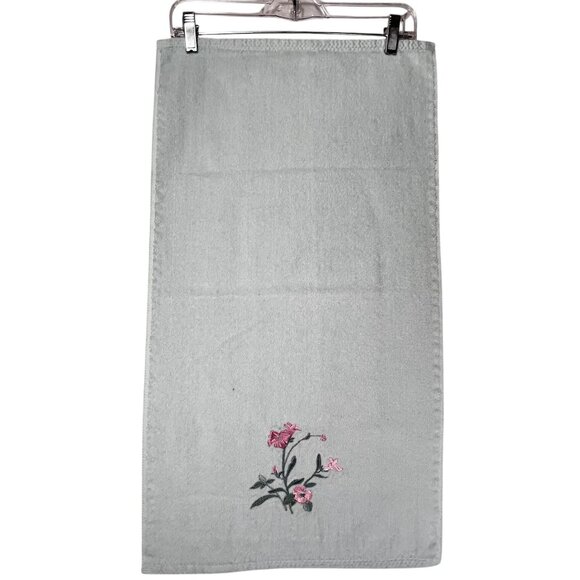 Vtg Embroidered Floral Bath Hand Towel Set of 4 The Royal Collection Green Pink - Picture 10 of 16